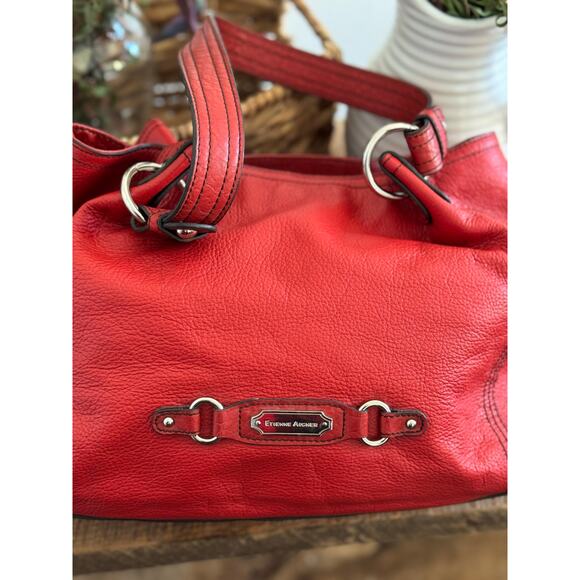 Vintage Etienne Aigner Red Pebbled Leather Shoulder Bag - Picture 2 of 9